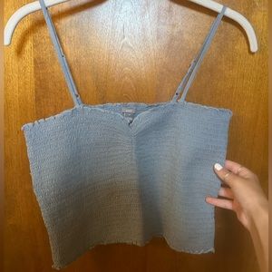 Powder Blue Cropped Cami Tank Top